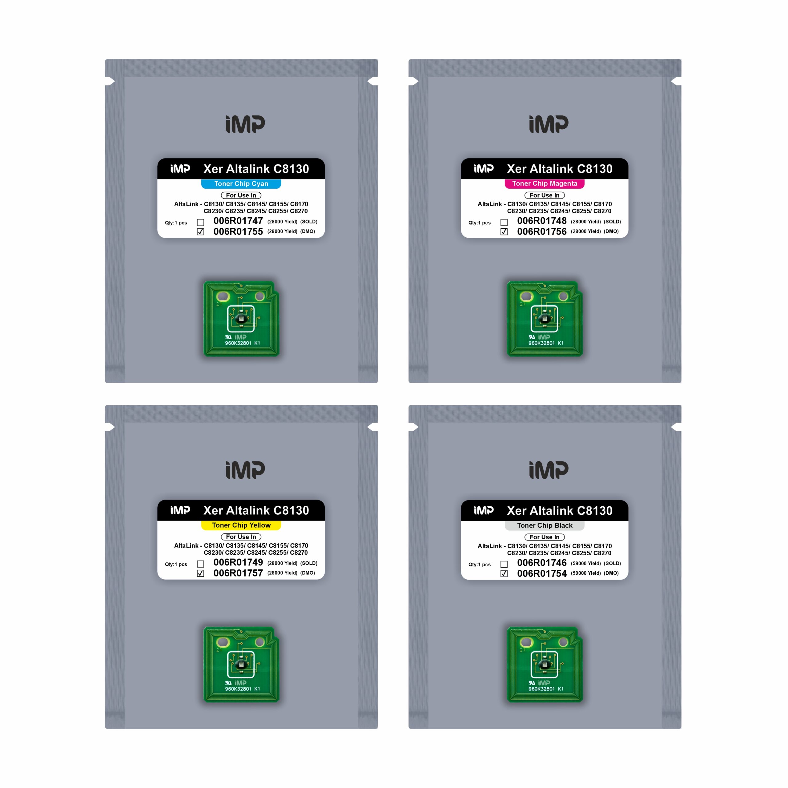 xerox altalink C8130 toner chip set 006R01754-57